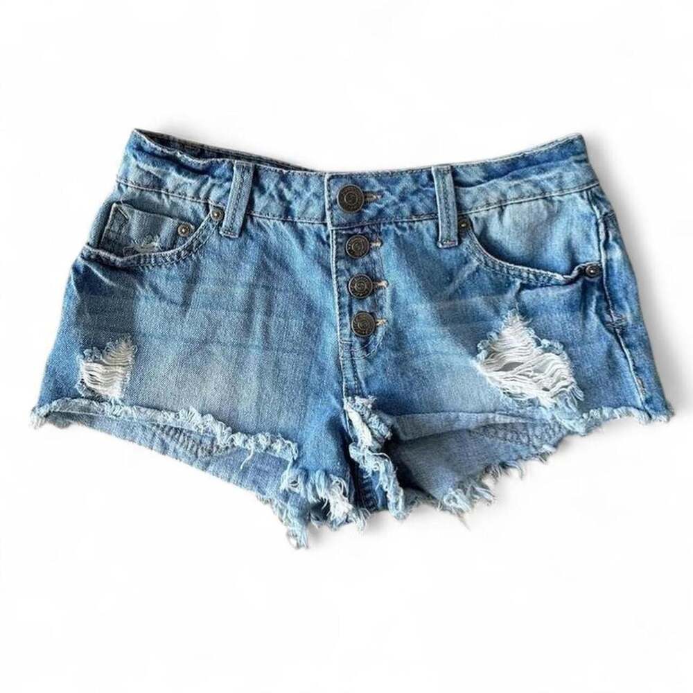 Harmony + Havoc Distressed Button Fly Denim Shorts Size 1